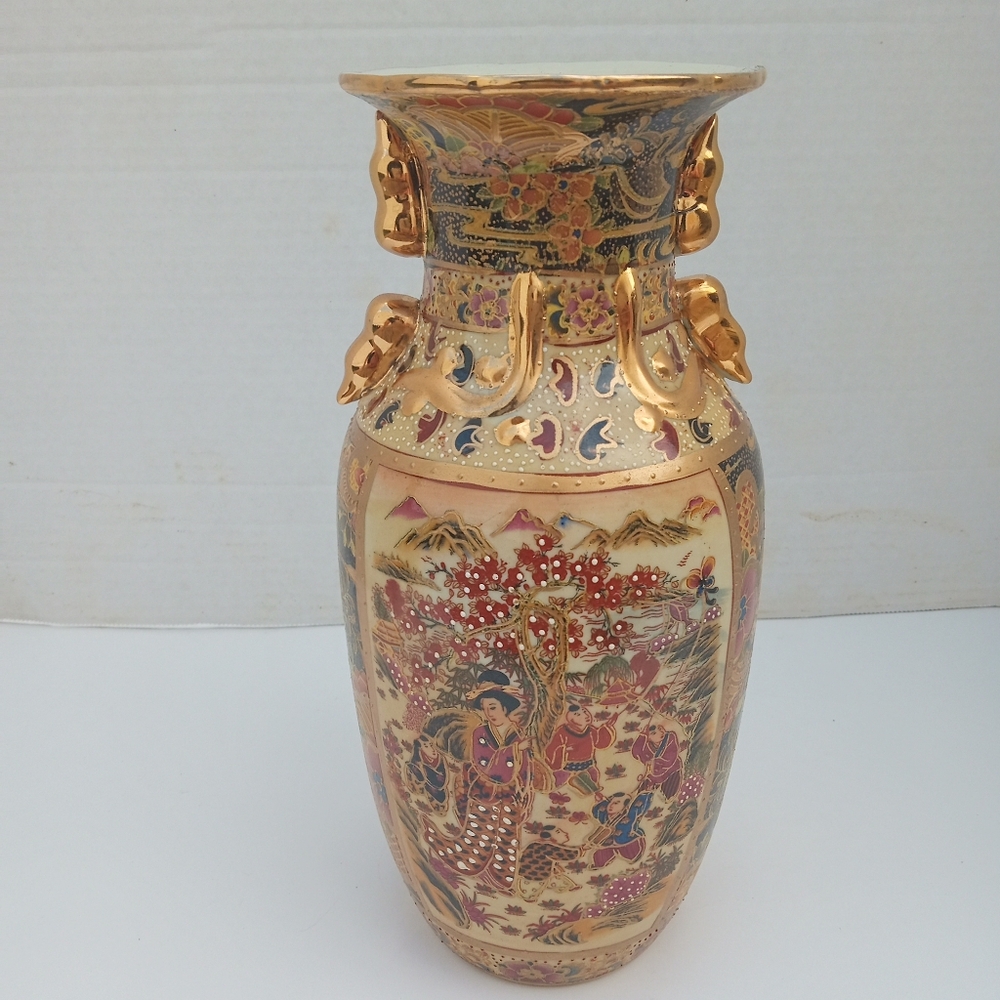 Ornate Multicolor Japanese Replication Vase